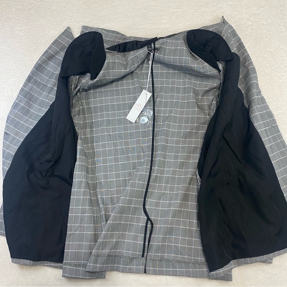 NWT Lane Bryant the Bryant Blazer Black White Houndstooth Plaid Jacket Size 26 - Picture 7 of 11